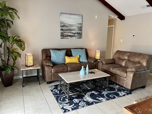 Smart TV, fireplace, video games