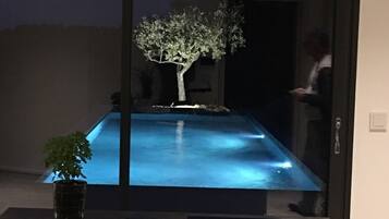 Piscine extérieure, piscine chauffée