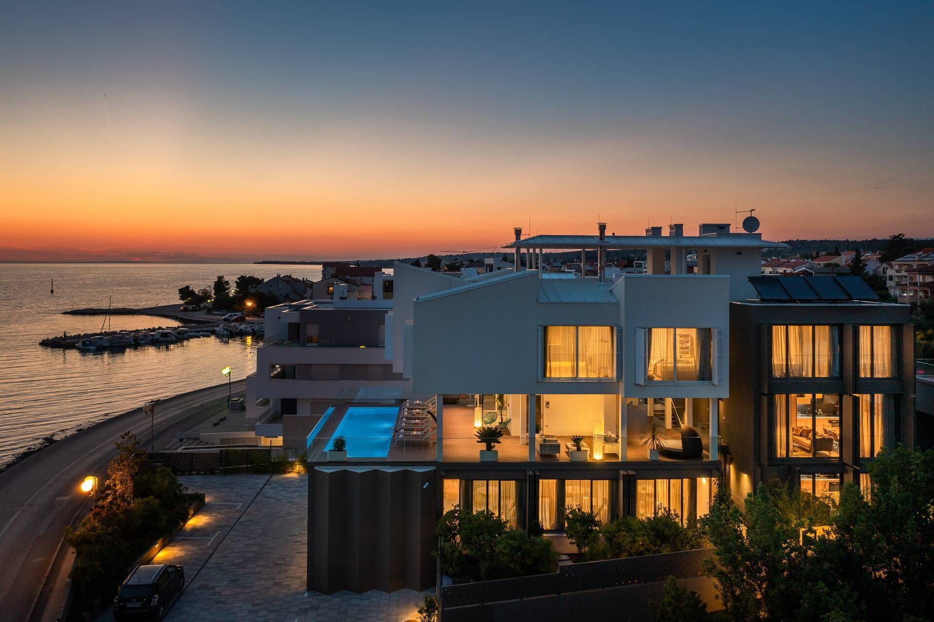 Front of property - evening/night