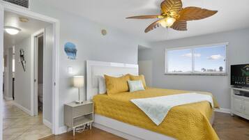 1 bedroom, desk, iron/ironing board, travel crib