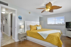 1 bedroom, desk, iron/ironing board, travel crib