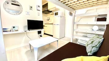 1 bedroom, laptop workspace, blackout curtains, iron/ironing board
