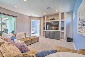 TV, DVD player, stereo