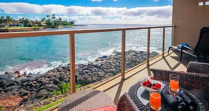 Beachfront Condo w/Partial A/C, Lanai, Ocean Views, Free WiFi, Shared W/D, & BBQ