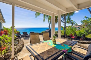 Outdoor dining - Clifftop Home w/ Amazing Oceanfront Views, Multiple Lanais - Walk to Poipu Beach (Koloa)