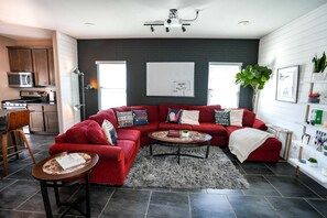 Smart TV, video games, ping pong, music library