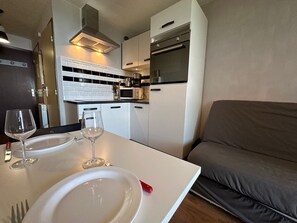 Fridge, microwave, oven - Cozy studio at the foot of the slopes, splendid view (Samoëns)