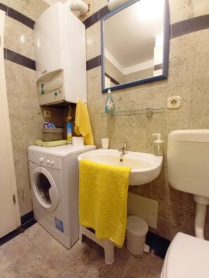 Ducha, secador de pelo y toallas