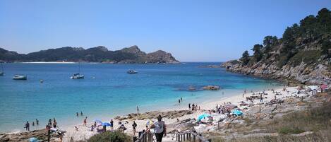 Playa en los alrededores y camastros