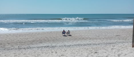 Beach nearby, sun loungers