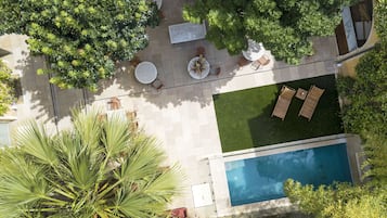Outdoor pool, open 7:00 AM to 6:30 PM, sun loungers