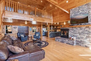 TV, fireplace, DVD player, table football