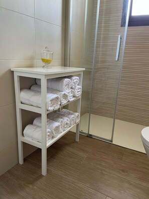 Dutxa, bidet, tovalloles i sabó 