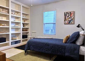 3 bedrooms, memory foam beds, desk, iron/ironing board
