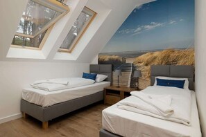 2 slaapkamers, een strijkplank/strijkijzer, wifi, beddengoed