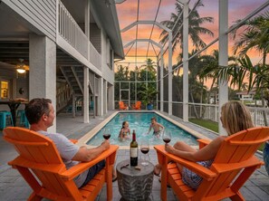 Outdoor pool, a heated pool
