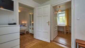 2 bedrooms, desk, travel crib, WiFi