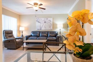 Smart TV, DVD player, books, video library