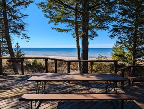 Outdoor dining - Cedar Lodge on Lake Michigan (Naubinway)