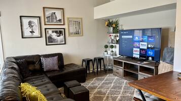 Smart TV, Hulu, DVD player, foosball