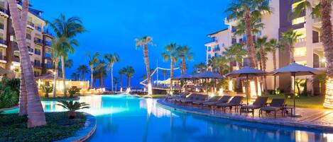 Outdoor pool, a heated pool