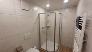 Douche, sèche-cheveux, serviettes fournies, papier toilette