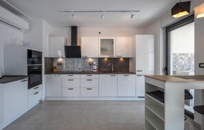 Fridge, oven, stovetop, dishwasher