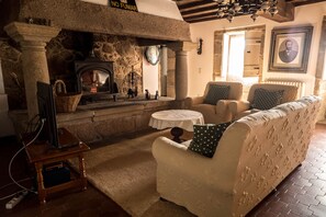 Télévision, cheminée