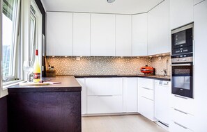 Fridge, oven, stovetop, dishwasher