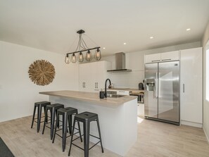 Fridge, microwave, dishwasher, toaster