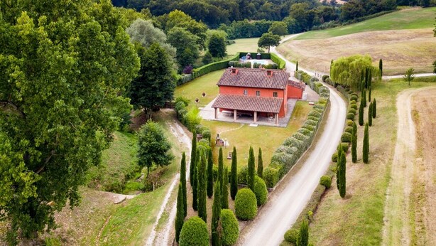 Aerial view - Villa Casa Rossa - In the Middle of Tuscany (Reggello)