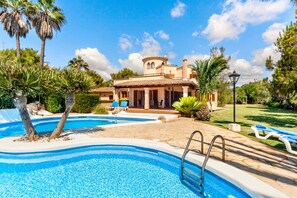 Pool - Stunning Country Home "Finca Sanau" Near the Beach with Sea View, Outdoor Pool, A/C, Wi-Fi, Garden, Balcony & Terrace; Parking Available (S'Horta)