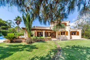 Exterior - Stunning Country Home "Finca Sanau" Near the Beach with Sea View, Outdoor Pool, A/C, Wi-Fi, Garden, Balcony & Terrace; Parking Available (S'Horta)