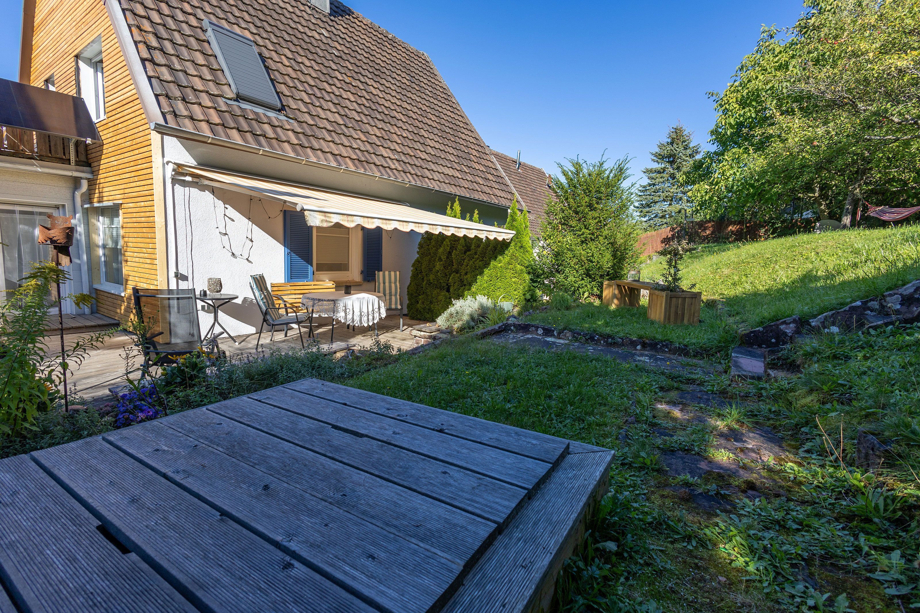 Der Garten in der Ferienwohnung Bauland in 74722 Buchen (Odenwald)