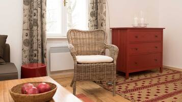 Televisión y chimenea