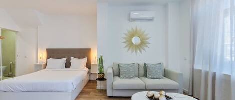 1 bedroom, desk, iron/ironing board, travel cot