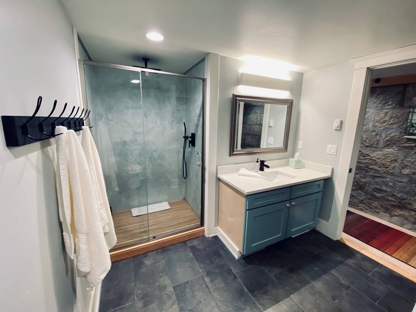 Hair dryer, towels