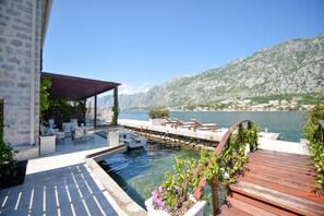 Terrace/patio - Waterfront Stone Home with Private Terrace & Direct Sea Access (Kotor)