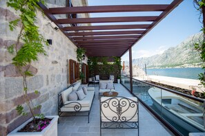 Terrace/patio - Waterfront Stone Home with Private Terrace & Direct Sea Access (Kotor)