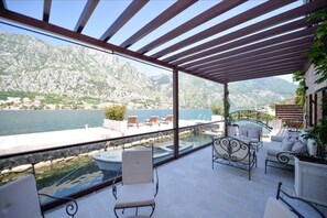 Terrace/patio - Waterfront Stone Home with Private Terrace & Direct Sea Access (Kotor)