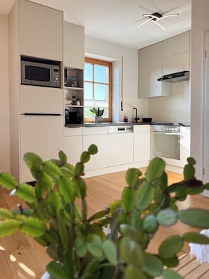 Kjøleskap, mikrobølgeovn, ovn og kokeplater