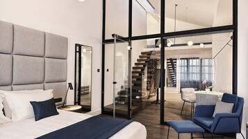 Vanoro Atrium Loft Suite | Premium bedding, memory-foam beds, in-room safe, desk
