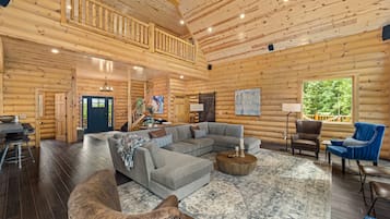 Smart TV, fireplace, foosball, table tennis