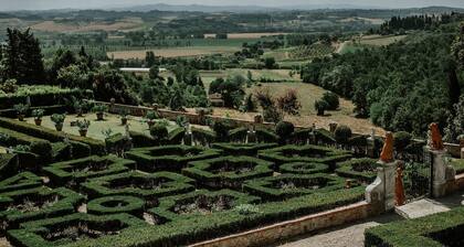 The hunter house is located in the grounds of the historic Villa Meleto estate.