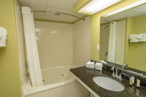 Combined shower/bathtub, hair dryer, towels, soap - Direct Oceanfront  2 Bedroom  3 Bathrooms Boardwalk Resort Unit 539/540 - Sleeps 10 (Myrtle Beach)