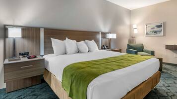 Desk, laptop workspace, free WiFi, bed sheets