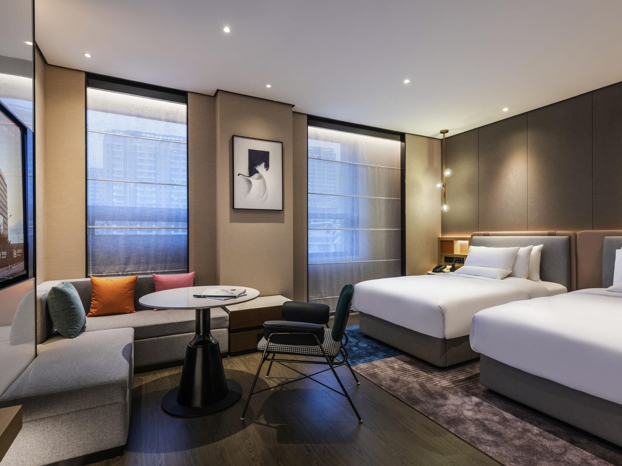 Down duvets, memory-foam beds, desk, free WiFi
