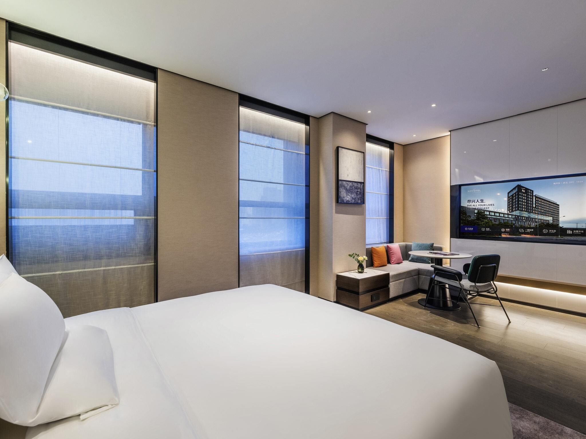 Down comforters, memory foam beds, desk, free WiFi