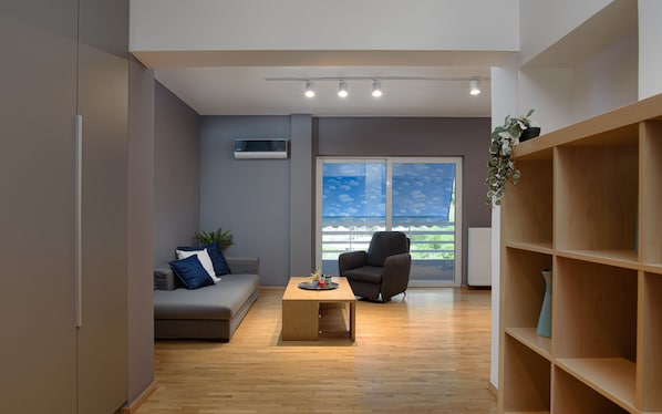 City Apartment, 1 Bedroom, Balcony | Living area | 40-inch Smart TV with digital channels, TV, Netflix