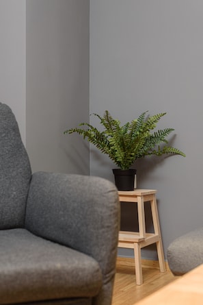 City Apartment, 1 Bedroom, Balcony | Living area | 40-inch Smart TV with digital channels, TV, Netflix